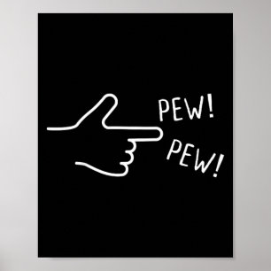 Vinger Pew Pew I Grappig Poster
