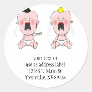 Vinger Pointing Cry Baby Ronde Sticker