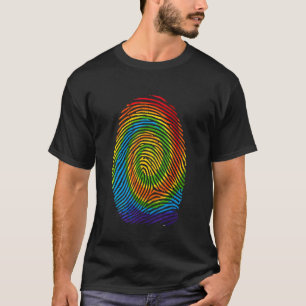 Vinger print dna lgbetq regenboogvlag Gay Pride Al T-shirt