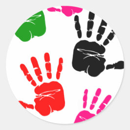 Vinger Schilderen Handen Kinderen Geweldig Fantast Vierkante Sticker