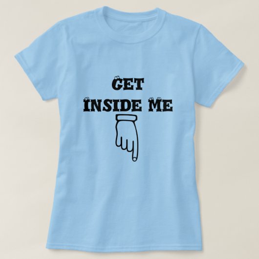 Vinger wijst naar beneden en sms komt binnen in me t-shirt (Design voorkant)