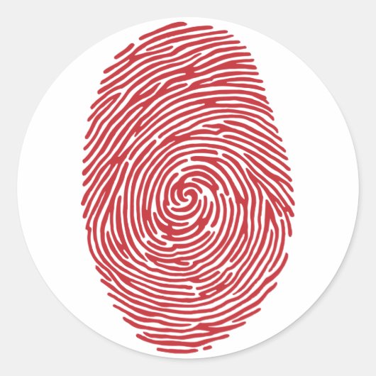 vingerafdruk5 ronde sticker (Voorkant)