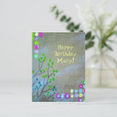 Vingerafdruk Abstract Happy Bday! Briefkaart (Staand voorkant)