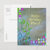 Vingerafdruk Abstract Happy Bday! Briefkaart (Voorkant / Achterkant)