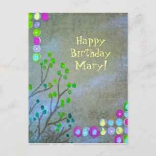 Vingerafdruk Abstract Happy Bday! Briefkaart