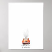 Vingerafdruk Art bruiloft gastenboek met auto Poster (Voorkant)
