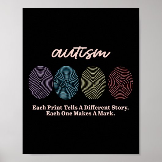 Vingerafdruk Autism T-shirts Poster (Voorkant)