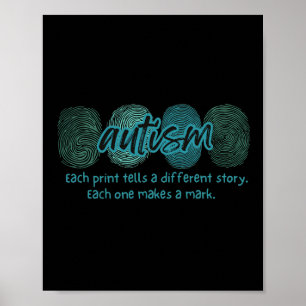 Vingerafdruk Autisme Bewustzijn Poster