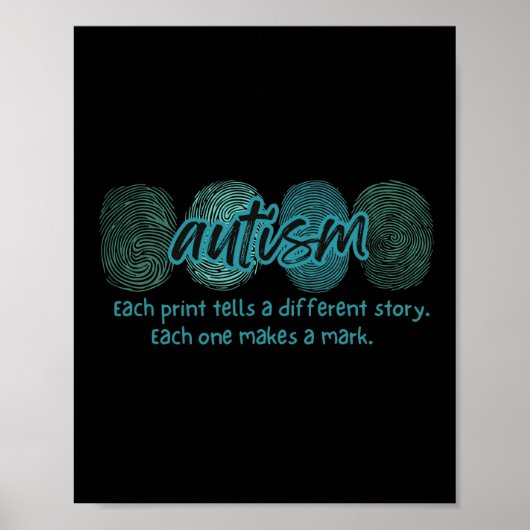 Vingerafdruk Autisme Bewustzijn Poster (Voorkant)