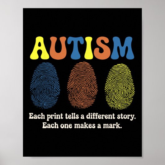 Vingerafdruk Autisme Elke afdruk vertelt een ander Poster (Voorkant)