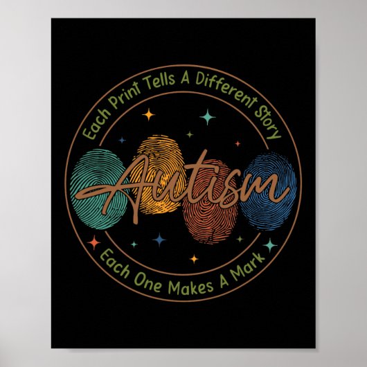 Vingerafdruk Autisme Elke afdruk vertelt een ander Poster (Voorkant)