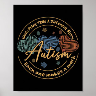 Vingerafdruk Autisme Elke afdruk vertelt een ander Poster
