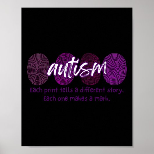 Vingerafdruk Autisme Elke afdruk vertelt een ander Poster (Voorkant)