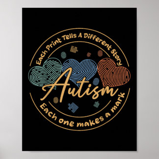 Vingerafdruk Autisme Elke afdruk vertelt een ander Poster