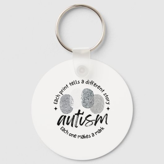 Vingerafdruk Autisme Elke afdruk vertelt een ander Sleutelhanger (Voorkant)