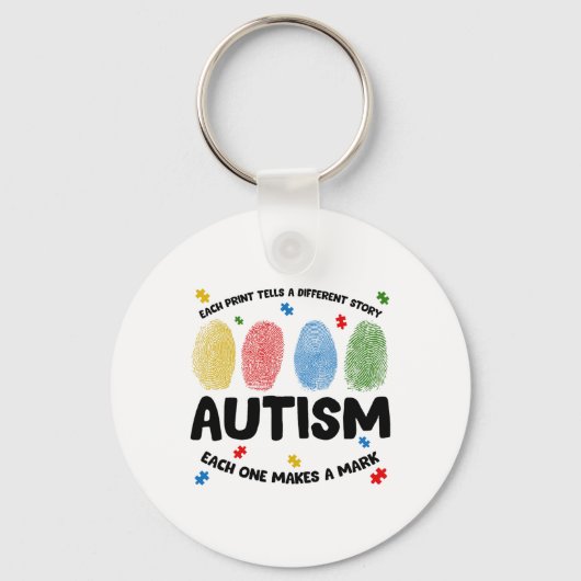 Vingerafdruk Autisme Elke afdruk vertelt een ander Sleutelhanger (Voorkant)