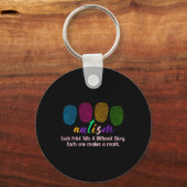 Vingerafdruk Autisme T-shirt1 Sleutelhanger (Voorkant)