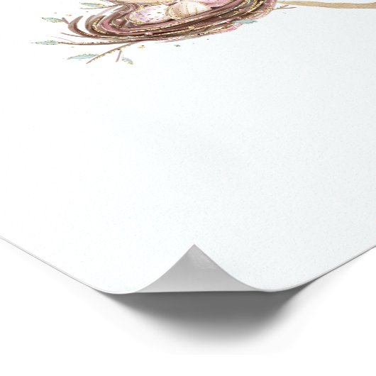 Vingerafdruk Baby shower Waterverf Ewl Poster (Hoek)