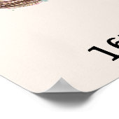 Vingerafdruk Baby shower Waterverf Owl Nest Poster (Hoek)