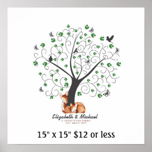 Vingerafdruk Baby shower Woodland Deer Budget Poster