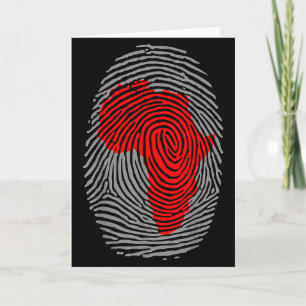 Vingerafdruk Black History Month Afro Afrikaanse t Kaart