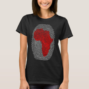 Vingerafdruk Black History Month Afro Afrikaanse t T-shirt