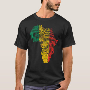 Vingerafdruk Black History Month Afro Afrikaanse t T-shirt