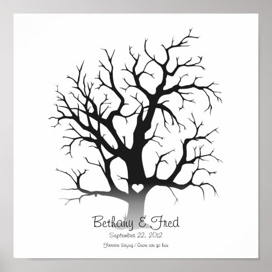 Vingerafdruk Boom 12"x12" Poster (Voorkant)