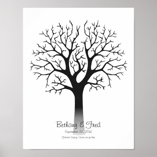 Vingerafdruk Boom 28x35,5cm Poster (Voorkant)