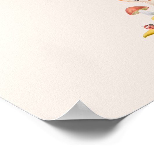 Vingerafdruk Boom Babyfeest BOSDIEREN Poster (Hoek)