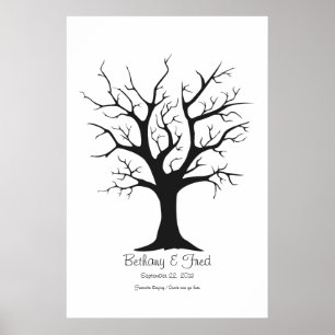 Vingerafdruk Boom C - 61x91 cm Poster