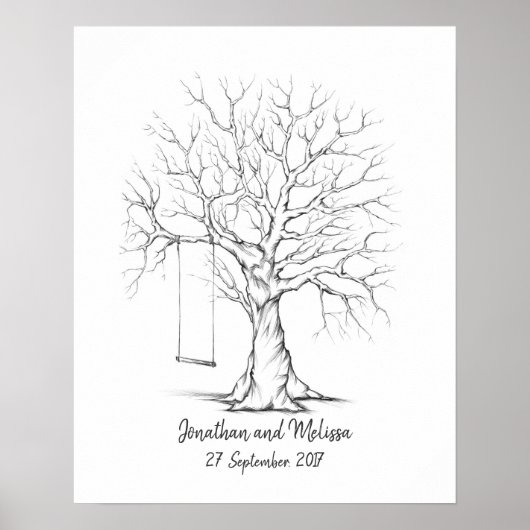 Vingerafdruk Boom, Duimafdruk Boom, Gastboek Poster (Voorkant)