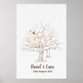 Vingerafdruk boom gastenboek duimafdruk gastenboek poster (Voorkant)