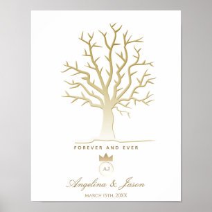 Vingerafdruk Boom Huwelijksgastenboek Poster