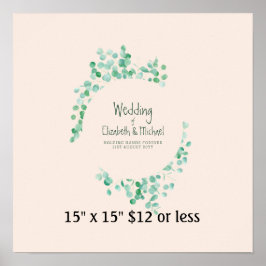 Vingerafdruk Boomkrans Groene Guestbook Budget Poster