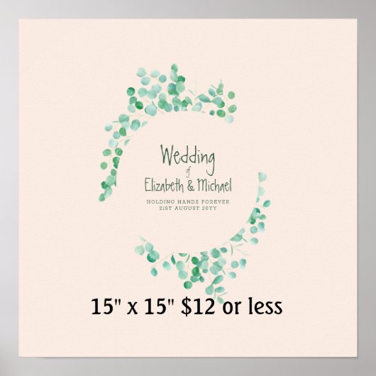 Vingerafdruk Boomkrans Groene Guestbook Budget Poster (Voorkant)