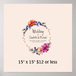 Vingerafdruk Boomkrans Paars Oranje Guestbook Poster