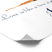 Vingerafdruk bruiloft gastenboek boom multi kleur poster (Hoek)