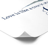 Vingerafdruk Bruiloft Gastenboek Boom Watercolor Poster (Hoek)