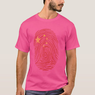 Vingerafdruk China Vlag Trots Chinees T-shirt
