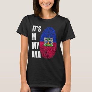 Vingerafdruk DNA Biometrie Haïtiaanse Vlag Haïti T-shirt