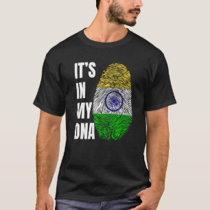 Vingerafdruk DNA Biometrie Indiase Vlag India T-shirt