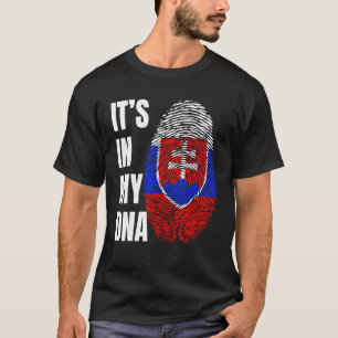 Vingerafdruk DNA Biometrie Slowaakse Vlag Slowakij T-shirt