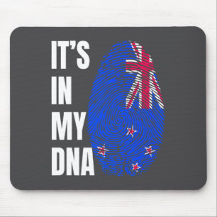 Vingerafdruk DNA Biometrie Vlag Nieuw-Zeeland Muismat