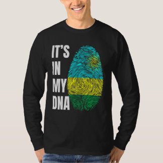 Vingerafdruk DNA Biometrie Vlag Rwanda T-shirt
