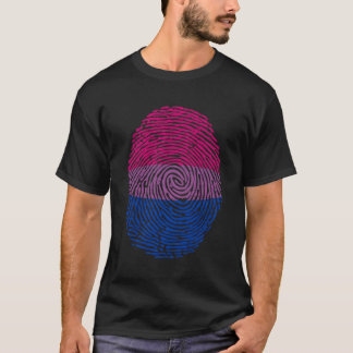Vingerafdruk DNA-ondersteuning LGBT LGBTq dubbele  T-shirt