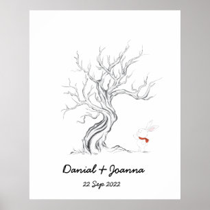 Vingerafdruk gastboek boom duimafdruk boom 2022 poster