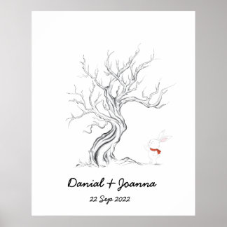 Vingerafdruk gastenboek boom duimafdruk boom 2022 poster