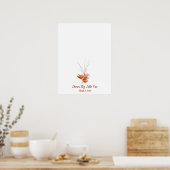 Vingerafdruk gastenboek met babyvosje poster (Keuken)