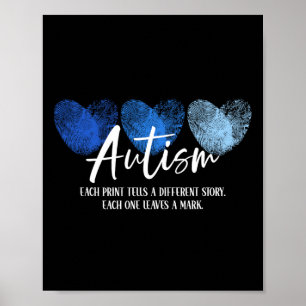 Vingerafdruk hart autisme Elke afdruk vertelt een  Poster